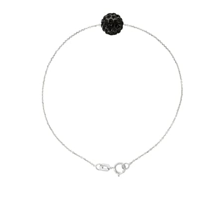 Crystal Sphere Armband Preciosa Black Silver 925