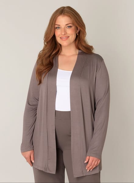 BASE LEVEL CURVY Ayla Vest - Dark Taupe - maat 3(52)