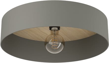 EGLO Duaia Plafondlamp - E27 - Ø 42 cm - Grijs - Hout|Staal - wisselbaar plafondpaneel