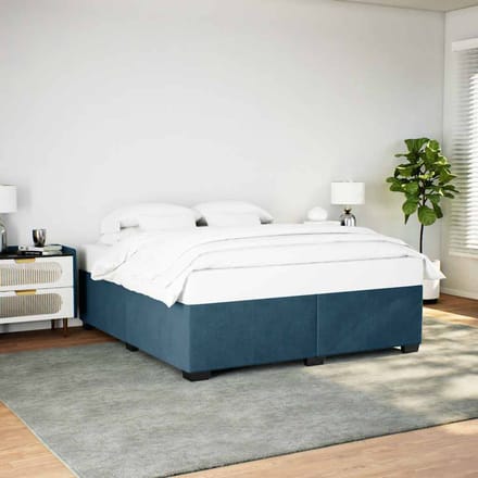 vidaXL - Bedframe - fluweel - blauw - 200x200 - cm