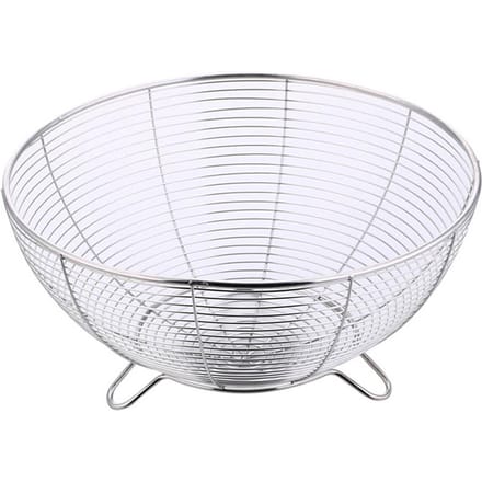 RVS Fruitmand Keuken Fruit Decoratieve Schaal Groente Afdruipmand white