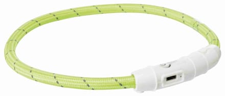 Trixie - Halsband Hond - Flash Lichthalsband - USB - TPU/Nylon - Groen - 65X0.7 cm