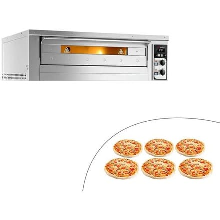 GGM Gastro Elektro Pizzaofen - 6x 33cm - Manuell Zilver