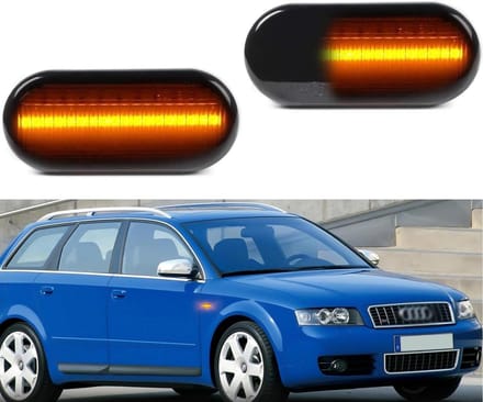 LED Dynamische Side Indicator Amber Super Heldere Canbus Sequentiële Repeater Lichten voor A-udi A3 S3 8P A4 S4 RS4 B6 B7 B8 A6 S6 RS6 C5 C7 (zwart)