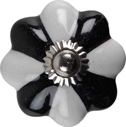 Clayre & Eef Deurknop Ø 4 cm Zwart Wit Keramiek
