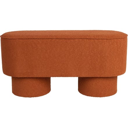 Housecraft Living Marcos Bankje Bouclé Rood/ Bruin