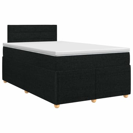 vidaXL - Boxspringbed - met - matras - met - hoofdeinde - Zwart - 120 - x - 200 - cm - Stof