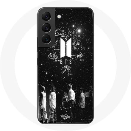 Hoesje - BTS - Samsung Galaxy S21 FE - Flexibel - Zwart - Handtekeningen Leden