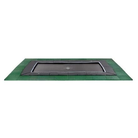 EXIT Dynamic Trampoline 244x427cm - met Freezone Veiligheidstegels - Groundlevel - groundlevel Trampoline - Rechthoekig - Voor Kinderen - Zwart