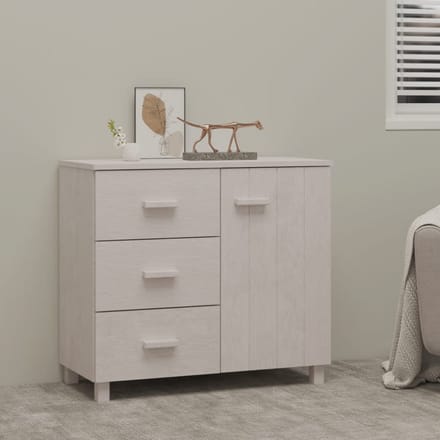 vidaXL - Dressoir - HAMAR - 90x40x80 - cm - massief - grenenhout - wit