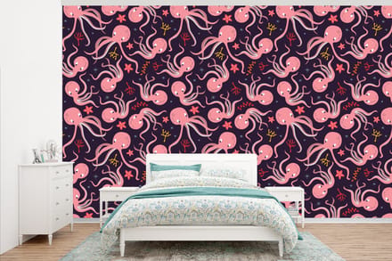 Behang - Fotobehang Octopus - Baby - Design - Breedte 345 cm x hoogte 220 cm