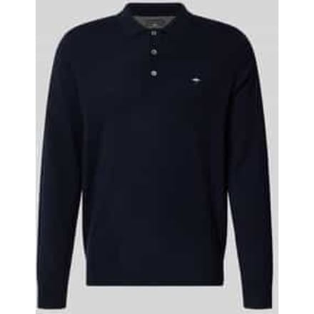 Poloshirt van een mix van merinowol en kasjmier met labelstitching