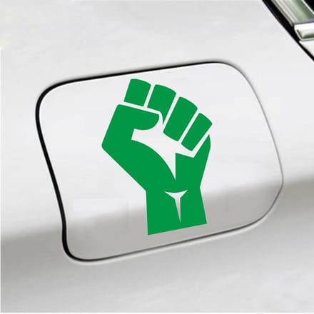 Bumpersticker - Vuist - 13 X 9 - Groen