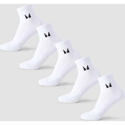 MP Unisex Enkelsokken (5 Stuks) - Wit - UK 2-5