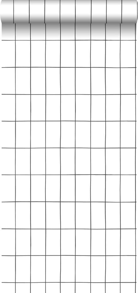 Walls4You behang ruiten zwart wit - 935312 - 0,53 x 10,05 m