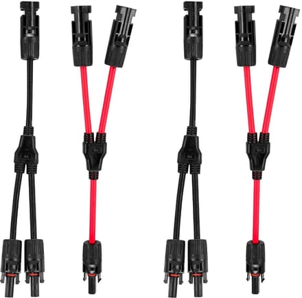 Zonnepaneel Connectoren - Y Kabel Adapters - Parallel Zonnepanelen - Kleurgecodeerd Rood Zwart - 10AWG - Niet van toepassing