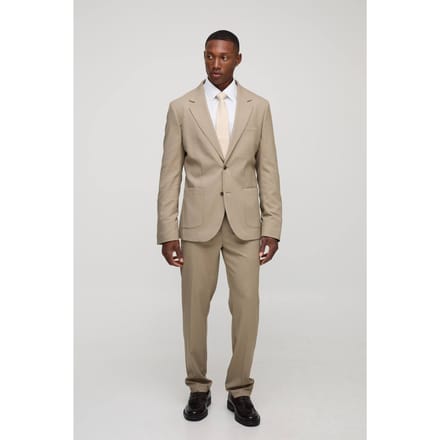 Slim Fit Blazer | Taupe | Size 46