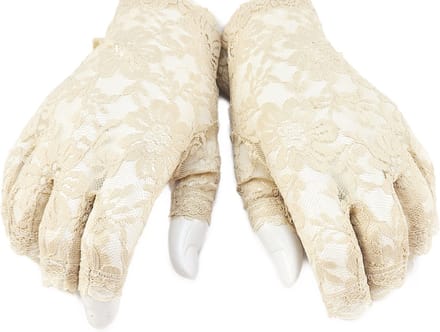 BamBella® - Handschoenen Bruin kant Kort - dames - Vingerloos