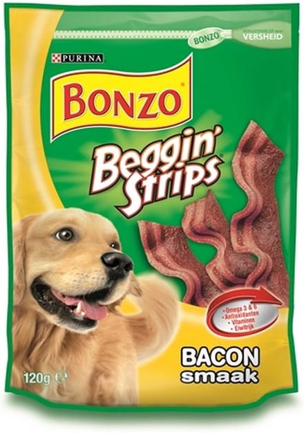 Bonzo Beggin' Strips - Hondensnacks Bacon - 6 x 120g