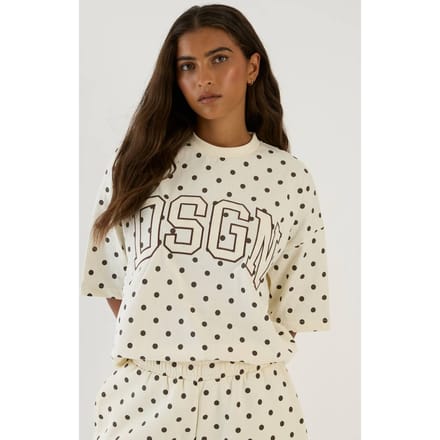 Dames Dsgn Studio Polkadot T-shirt | Ecru | Maat: Small