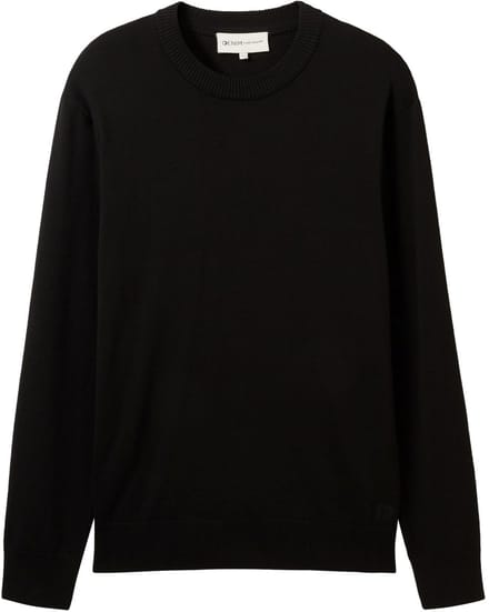 Tom Tailor Denim - Basic gebreide trui van katoen - Maat S - Black