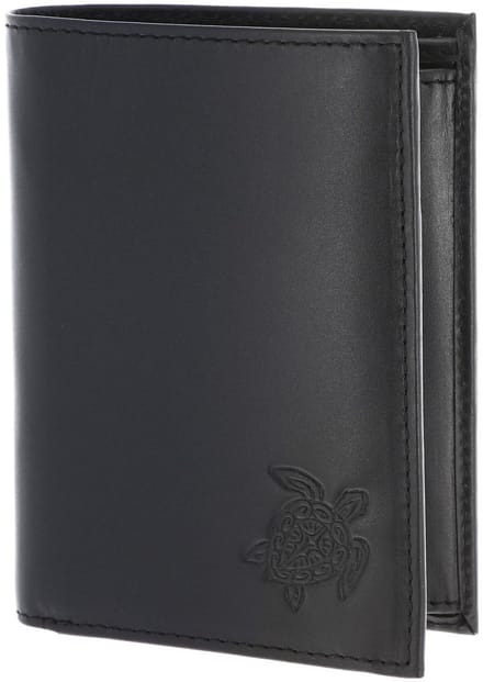 oxmox Leren portemonnee Leather RFID Protect Kombibörse Turtle 2.0 Embossed Black zwart
