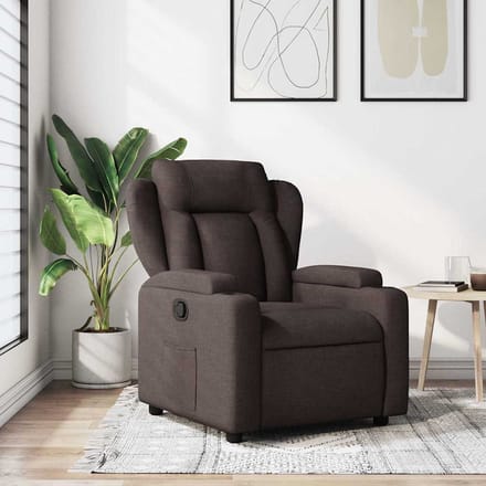 vidaXL - Fauteuil - verstelbaar - stof - donkerbruin