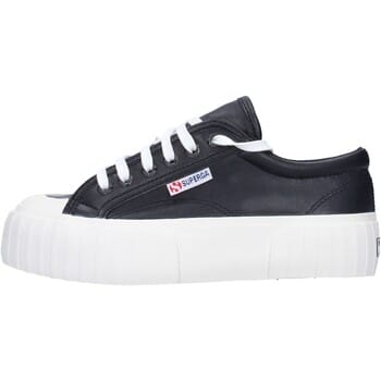Superga 631 Stripe Platform Vegan Leather Zwart Dames Maat 37