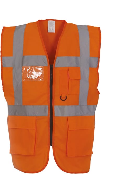 Fluo Executive Waistcoat - Fluo Orange - XL - Yoko
