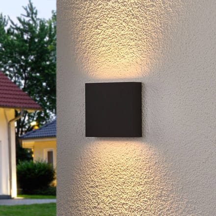 Lucande LED buiten wandlamp Trixy, antraciet, metaal, IP54
