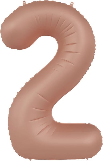 Folieballon Cijfer 2 - Vintage Rose - Ultra Matt - 86 cm