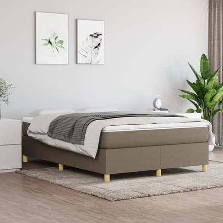 vidaXL - Boxspring - bed - stof - taupe - 140x200 - cm