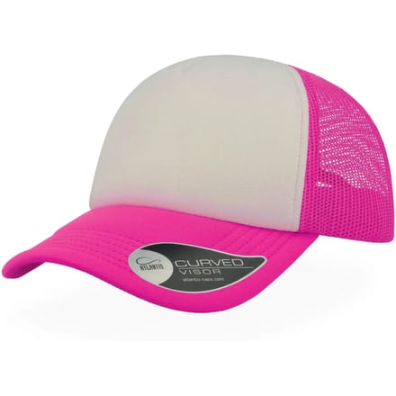 Atlantis Headwear Rapper Cap AT505 - White/Fuchsia Fluo/Fuchsia Fluo - One size