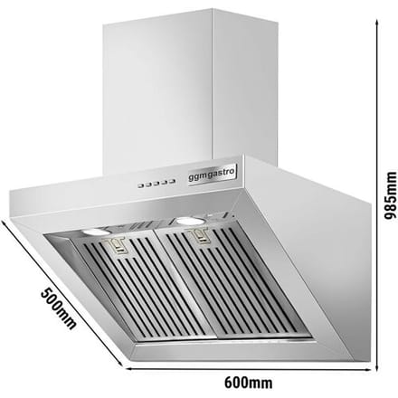 GGM Gastro Plasma Dunstabzugshaube - 600mm - 96% Abluftreinigungseffizienz - mit Soft Touch-Control, Motor, Filter & Lampe