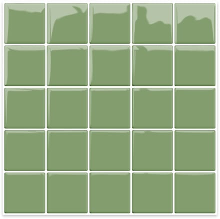 24Supply Plaktegels - 10 Stuks - Glans - Groen - 25.4x25.4cm