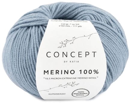 Katia Concept Merino 100% - 94 licht jeansblauw - Wol Garen