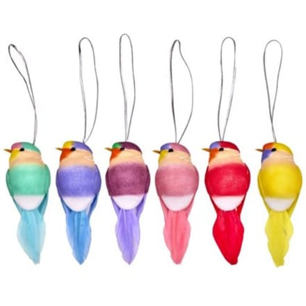 Rice kerst hanger birds, assorti