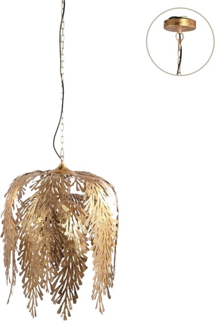 PTMD Joff Ronde Hanglamp - H58 x Ø45 cm - Ijzer - Goud