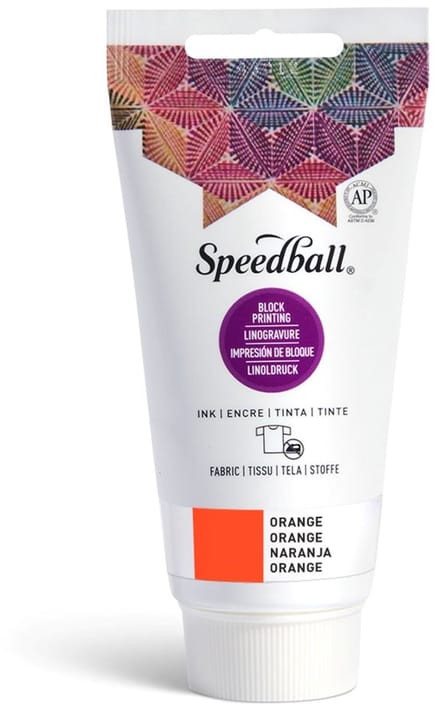 Fabric block printing ink orange - Speedball