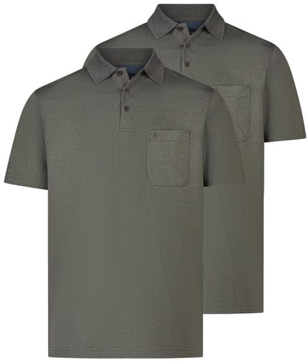 RAGMAN Heren poloshirt 2 pack Basic