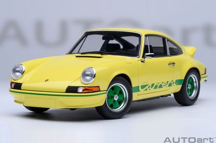 AUTOart 1/18 Porsche 911 Carrera 2.7 RS, Light Yellow with Green stripes