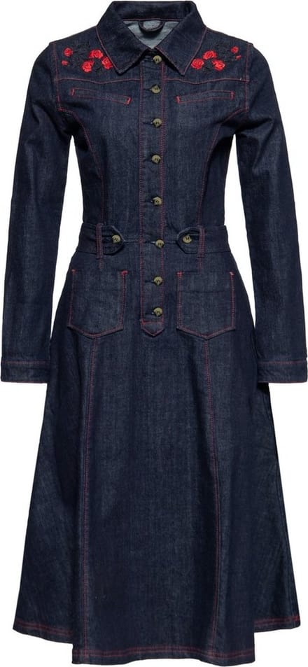 Queen Kerosin Western Swing-jurk QKI26009 Denim