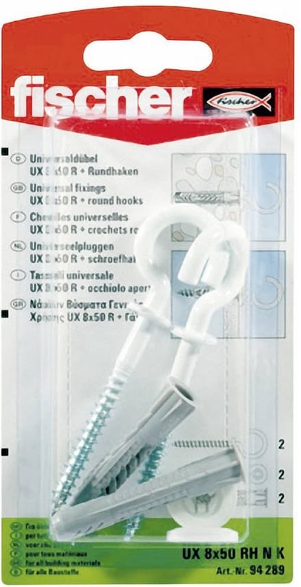Fischer Universeelplug/Haak U x 8 x 50RHNK - 2 Stuks