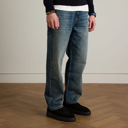 Manfield - Heren - Zwarte suède loafers - Maat 43