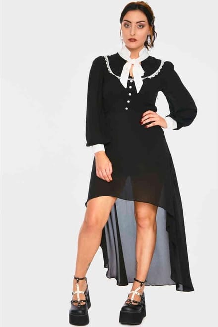 Jawbreaker - Coven High low jurk - M - Zwart