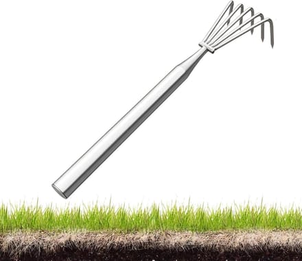 Gazonhark - Tuingereedschap - Onkruid wieden - Hefboomprincipe - 38 cm - Zilver