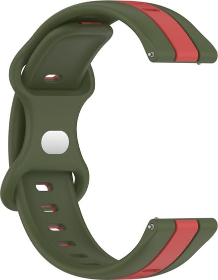 Siliconen bandje - geschikt voor Garmin Forerunner 55 / 245 / 645 - donkergroen-rood