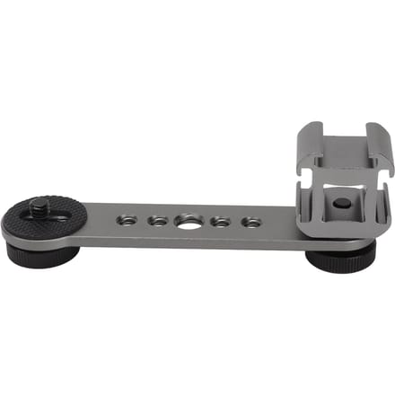 Drievoudige Cold Shoe Verlengbeugel Aluminiumlegering Microfoonstandaard Montageadapter voor Statief donkergrijze kleur