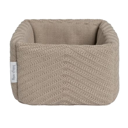 Baby's Only Gebreide commodemandje - Opbergmandje met visgraatmotief - Commode organizer - Babykamer accessoires Grace - Beige