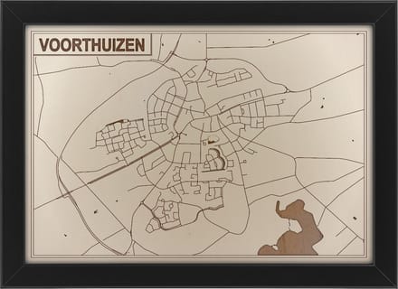 Houten stadskaart van Voorthuizen